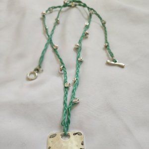 ALM SOHO SILVER PENDANT NECKLACE WITH SILVER ACCENTS AND TOGGLE CLASP